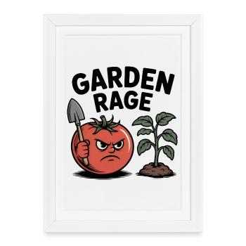 Garden Rage – Angry Tomato Energy - Framed poster (27 × 37 cm) - white - Front