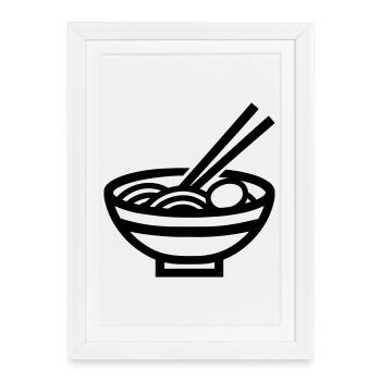 ramen - Affiche encadrée (27 × 37 cm) - blanc - Devant