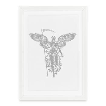 Archange ailé gardien - Affiche encadrée (27 × 37 cm) - blanc - Devant