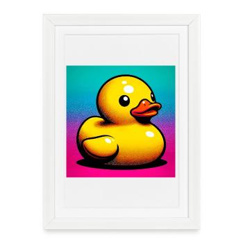 Caneton Canard Canard Canard - Affiche encadrée (27 × 37 cm) - blanc - Devant