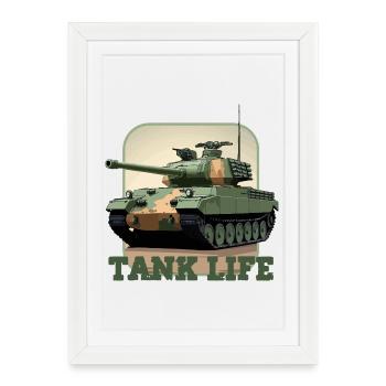 Tank Life Camouflage Graphique du char - Affiche encadrée (27 × 37 cm) - blanc - Devant
