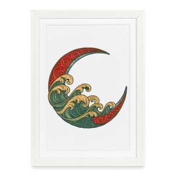 Crescent Wave Mosaic - Framed poster (27 × 37 cm) - white - Front