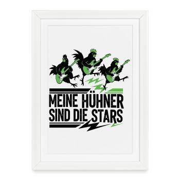 Cadeau de poulets Éleveur de volailles mignon drôle - Affiche encadrée (27 × 37 cm) - blanc - Devant