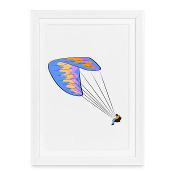 Parapente - Affiche encadrée (27 × 37 cm) - blanc - Devant
