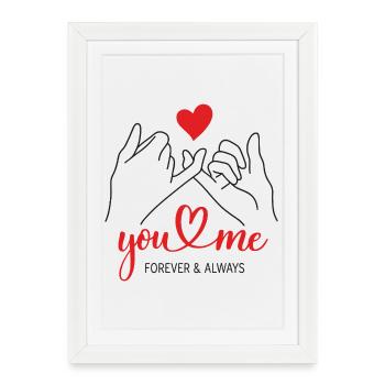 Toi et Moi Pour Toujours Éternellement Amour Duo - Affiche encadrée (27 × 37 cm) - blanc - Devant