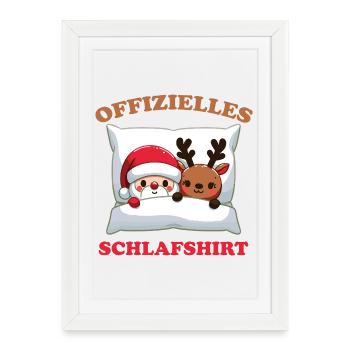 Official Sleep Shirt Christmas Santa Claus - Framed poster (27 × 37 cm) - white - Front