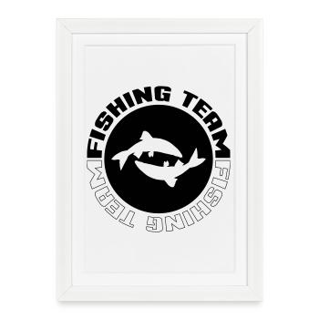 Équipe de pêche - Affiche encadrée (27 × 37 cm) - blanc - Devant