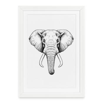 Elephant - Framed poster (27 × 37 cm) - white - Front