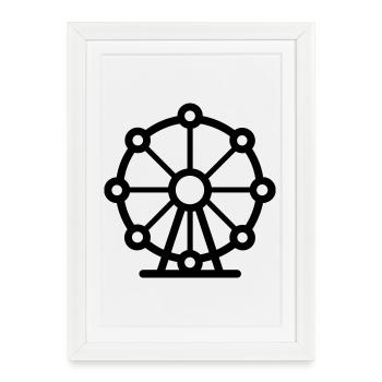 grande roue - Affiche encadrée (27 × 37 cm) - blanc - Devant