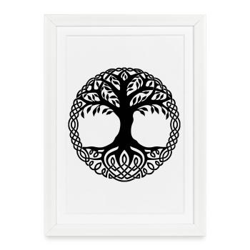 arbre de vie - Affiche encadrée (27 × 37 cm) - blanc - Devant
