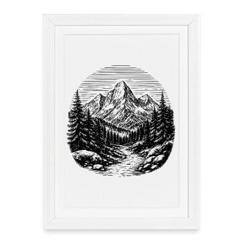 Path through the forest - Framed poster (27 × 37 cm) - white - Front