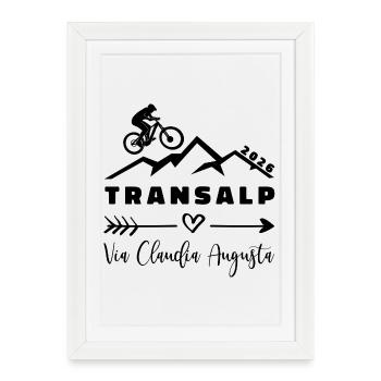 Transalp 2026 - Vélo - Via Claudia Augusta - Affiche encadrée (27 × 37 cm) - blanc - Devant