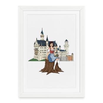 Bavarian pin-up for Neuschwanstein - Framed poster (27 × 37 cm) - white - Front
