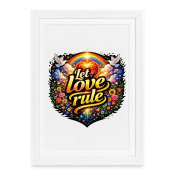 Que l’amour règne - Affiche encadrée (27 × 37 cm) - blanc - Devant