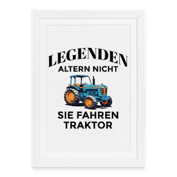 Legends drive tractors - Framed poster (27 × 37 cm) - white - Front