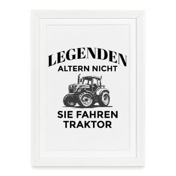 Legends drive tractors - Framed poster (27 × 37 cm) - white - Front