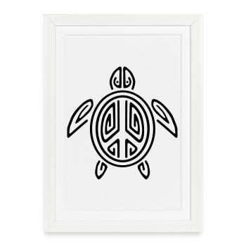 Paix des Tortues - Affiche encadrée (27 × 37 cm) - blanc - Devant