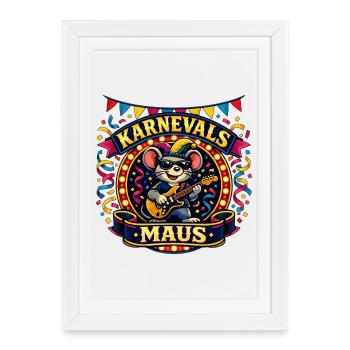 Jupe de souris de carnaval Cologne Alaaf Cadeau - Affiche encadrée (27 × 37 cm) - blanc - Devant