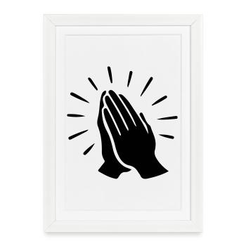 Prière des mains priantes - Affiche encadrée (27 × 37 cm) - blanc - Devant