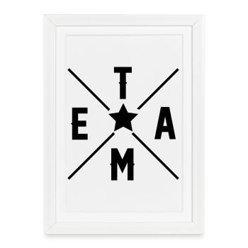 Équipe - Affiche encadrée (27 × 37 cm) - blanc - Devant
