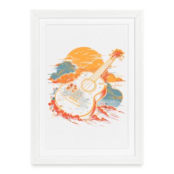 Illustration au ukulélé - Affiche encadrée (27 × 37 cm) - blanc - Devant
