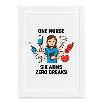Overwhelmed Nurse Multitask Mayhem - Framed poster (27 × 37 cm) - white - Front