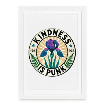 La gentillesse, c’est le patch punk Iris - Affiche encadrée (27 × 37 cm) - blanc - Devant