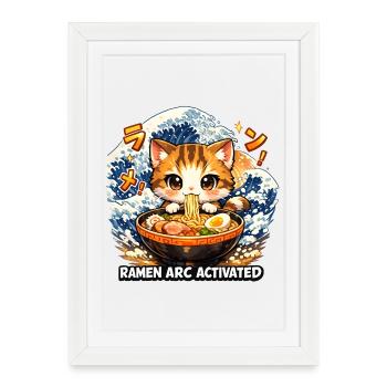 Arc animé ramen activé - Affiche encadrée (27 × 37 cm) - blanc - Devant