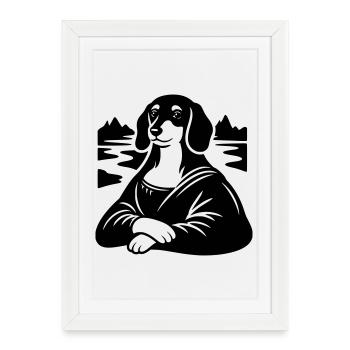 Portrait de Lisa teckel - Affiche encadrée (27 × 37 cm) - blanc - Devant