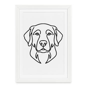 Vecteur de portrait du chien tête de Labrador - Affiche encadrée (27 × 37 cm) - blanc - Devant