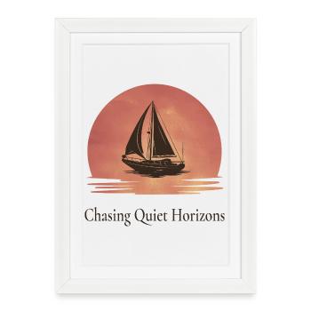 À la poursuite de la conception de voiles de Quiet Horizons - Affiche encadrée (27 × 37 cm) - blanc - Devant