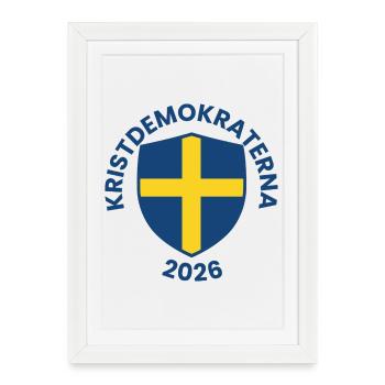 Nordic Blue Shield Yellow Cross - Framed poster (27 × 37 cm) - white - Front