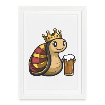 Roi de la Bière d’Escargot - Affiche encadrée (27 × 37 cm) - blanc - Devant
