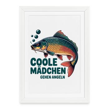 Cool girls go fishing - Framed poster (27 × 37 cm) - white - Front