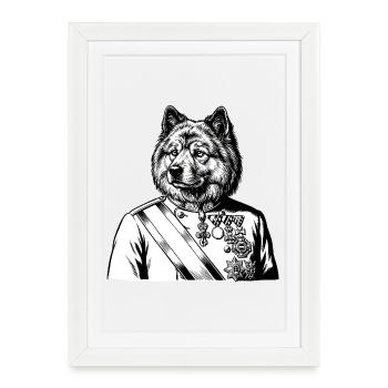 Eurasier | Royal - Affiche encadrée (27 × 37 cm) - blanc - Devant