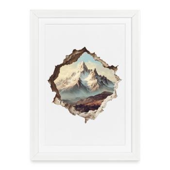 Randonnée en montagne - Affiche encadrée (27 × 37 cm) - blanc - Devant
