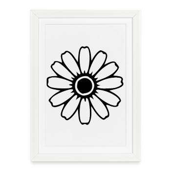 Fleurs noires Fleurs en fleur Fleurs sauvages Herbes - Affiche encadrée (27 × 37 cm) - blanc - Devant