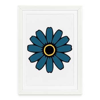 Fleurs Bleues Fleurs Fleur Fleur Sauvage Hippie - Affiche encadrée (27 × 37 cm) - blanc - Devant