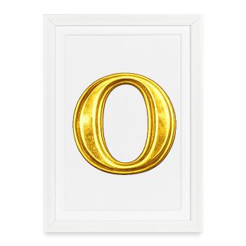 Design en anneau en or - Affiche encadrée (27 × 37 cm) - blanc - Devant