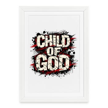 Child Of God Streetwear Vintage - Framed poster (27 × 37 cm) - white - Front