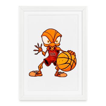 Fourmis de basket-ball - Affiche encadrée (27 × 37 cm) - blanc - Devant