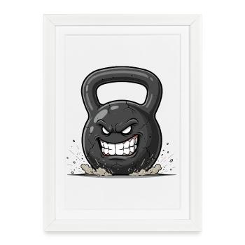 Angry Kettlebell – Burst of Force - Framed poster (27 × 37 cm) - white - Front