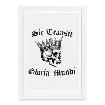 Sic Transit Gloria Mundi Gothic Tee - Framed poster (27 × 37 cm) - white - Front