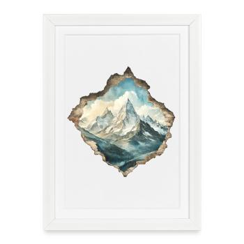 Montagnes - Affiche encadrée (27 × 37 cm) - blanc - Devant