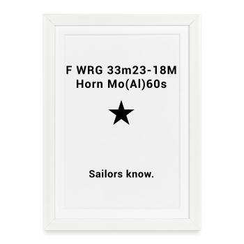 Leuchtturm Alte Weser - Segeln Nordsee Ostsee - Gerahmtes Poster (27 × 37 cm) - Weiß - Vorne