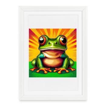 grenouille - Affiche encadrée (27 × 37 cm) - blanc - Devant