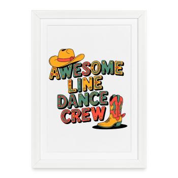 Western Line Dance Crew - Framed poster (27 × 37 cm) - white - Front