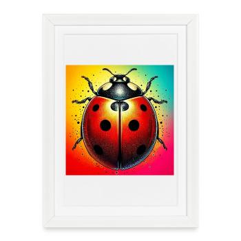 coccinelle - Affiche encadrée (27 × 37 cm) - blanc - Devant