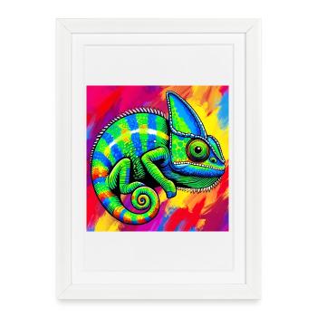 chameleon - Framed poster (27 × 37 cm) - white - Front