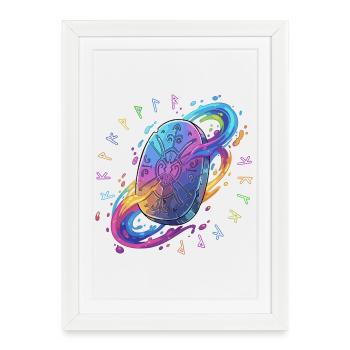 Rainbow Runes Shield - Framed poster (27 × 37 cm) - white - Front